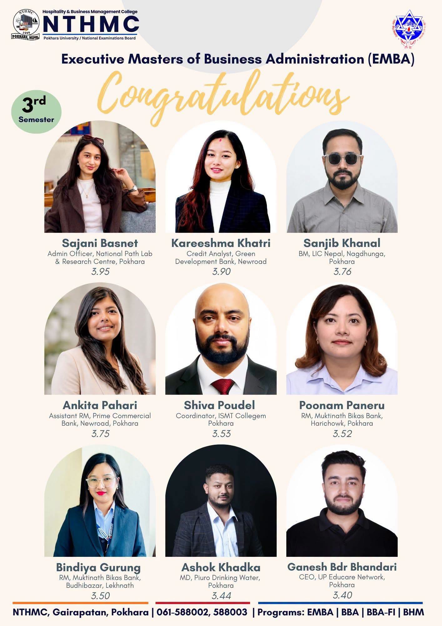 Congratulations to EMBA 3rd Semester Students on Their Outstanding Results
