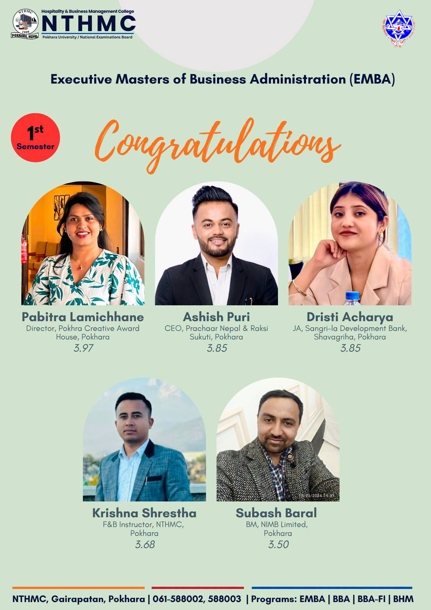 Congratulations to EMBA 1st & 2nd Semester Students on Their Outstanding Results